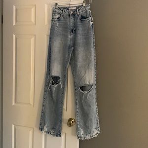 garage jeans worn once size 26 wide leg high rise